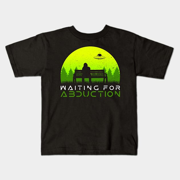 Waiting For Abduction - Ufo Alien Conspiracy Kids T-Shirt by Anassein.os